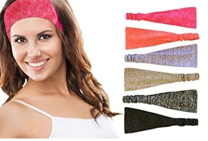 Photo 1 of 3 Packages-Styla Hair 6 Headbands per Package Women's Yoga Sport Athletic Headband Non Slip Wicking for Fitness Running Dance Gym (Multi)-