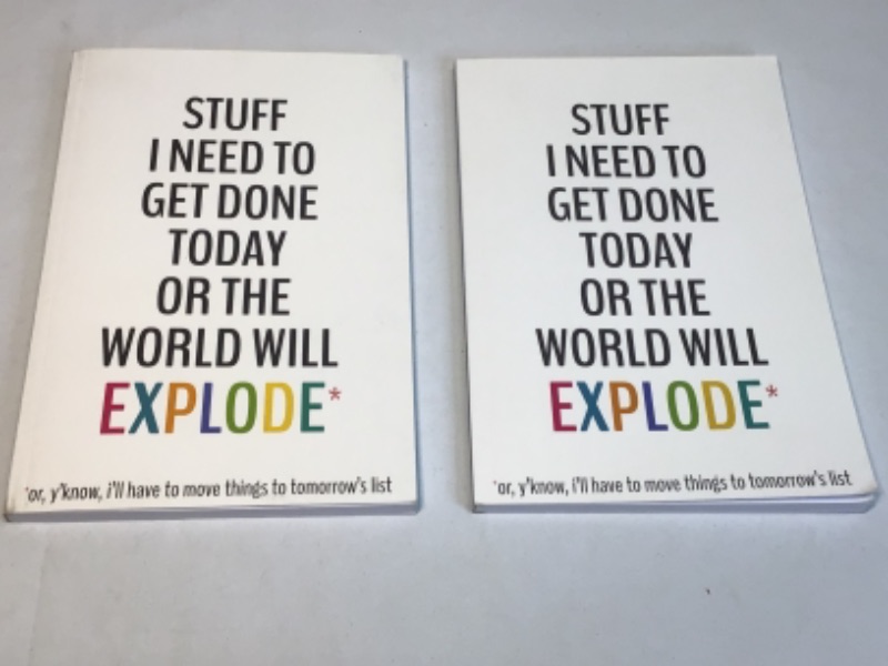 Photo 1 of 2 pack- Book-Stuff I Need To Get Done Today Or The World Will Explode -6x9 To-Do List Journal: Daily Checklist Planner, 120 Pages - A Fun, Easy Tool to Get Organized (Daily To-Do List Notebook Journals)