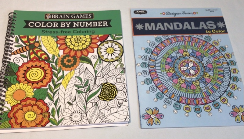 Photo 1 of 2 Adult Coloring Books- Mandelas To Color AND Brain Games Color by Numbere Stress Free Coloring