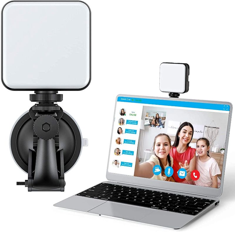 Photo 3 of Amada Video Conference Lighting Kit, Laptop Adjustable Webcam Lighting with Suction Cup for Photography, Zoom Meeting, Live Streaming, Self Broadcasting, Video Recording-AMLS12