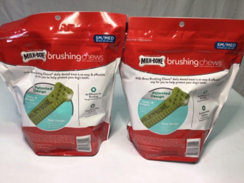Photo 3 of 2 Bags Milk-Bone Original Brushing Chews Daily Dental Dog Treats for Small to Medium Dogs-25 pcs per bag 