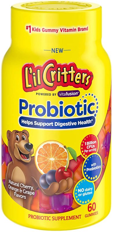 Photo 1 of 2 Bottles Lil Critters Kids Probiotics Gummies, Cherry, Orange & Grape, 60 Count