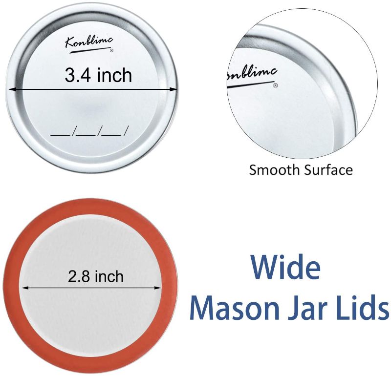 Photo 2 of 48 Pack Wide Mouth Canning Lids Wide Mouth Mason Jar Lids (48-Count,86mm)