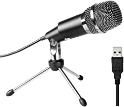 Photo 1 of USB Microphone with Windscreen and Mini Tripod-USB Microphone,  Plug and Play Home Studio USB Condenser Microphone for Skype, Recordings for YouTube, Google Voice Search, Games, for Windows and Mac