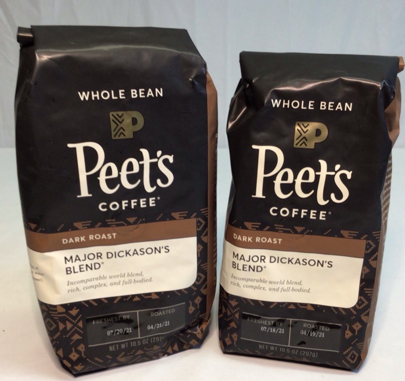 Photo 2 of 2 Bags- Peet's Coffee, Major Dickason's Blend - Dark Roast Whole Bean Coffee - 10.5 Ounces Each Bag