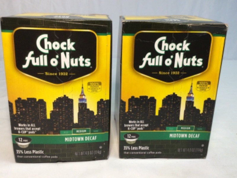 Photo 2 of 3 Boxes- Chock Full o’Nuts Midtown Decaf Medium Roast, K-Cup Compatible Pods (12 Count per Box) – Premium Arabica Coffee in Eco-Friendly Keurig-Compatible Single Serve Cups