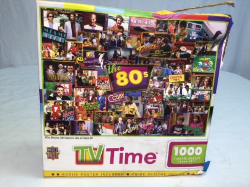 Photo 2 of 1000 Piece Jigsaw Puzzle for Adult, Family, Or Kids - 80'S TV Shows by Masterpieces - 19.25"X26.75"
