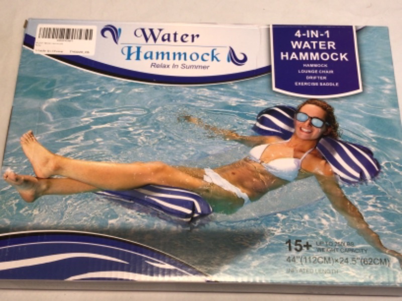 Photo 1 of 4 in 1 Water Hammock- Hammock, Lounge Chair, Drifter, Exercise Saddle- For Ages 15+ Up to 250 lbs Weight Capacity. 44" x 24.5" Inflated Length