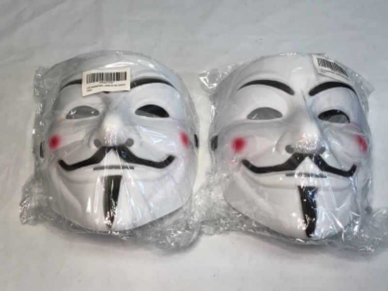 Photo 2 of 2 Pack Hacker Mask for Halloween Costume - V for Vendetta Mask Anonymous Guy Mask for Kids