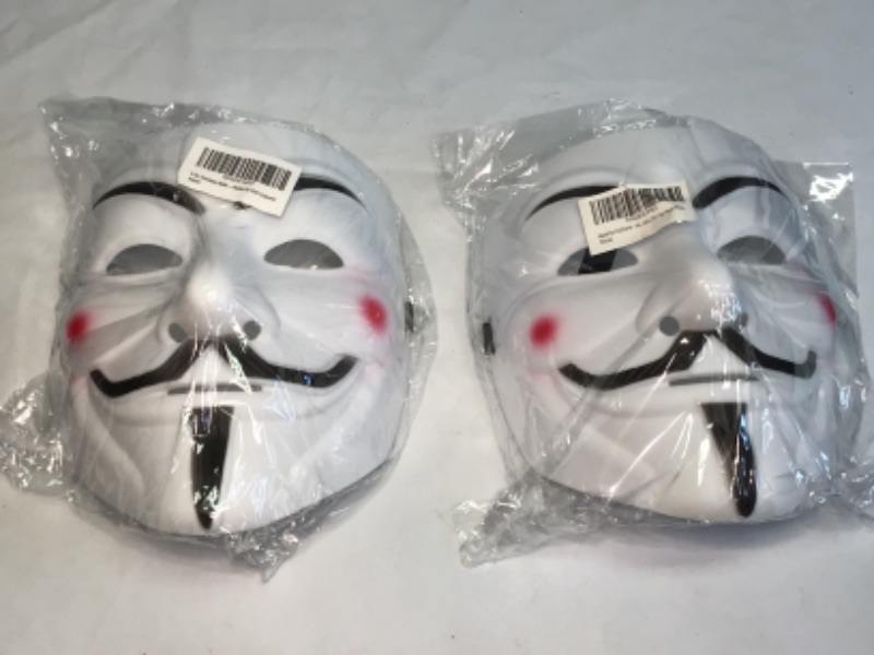 Photo 2 of 2 Pack Hacker Mask for Halloween Costume - V for Vendetta Mask Anonymous Guy Mask for kids