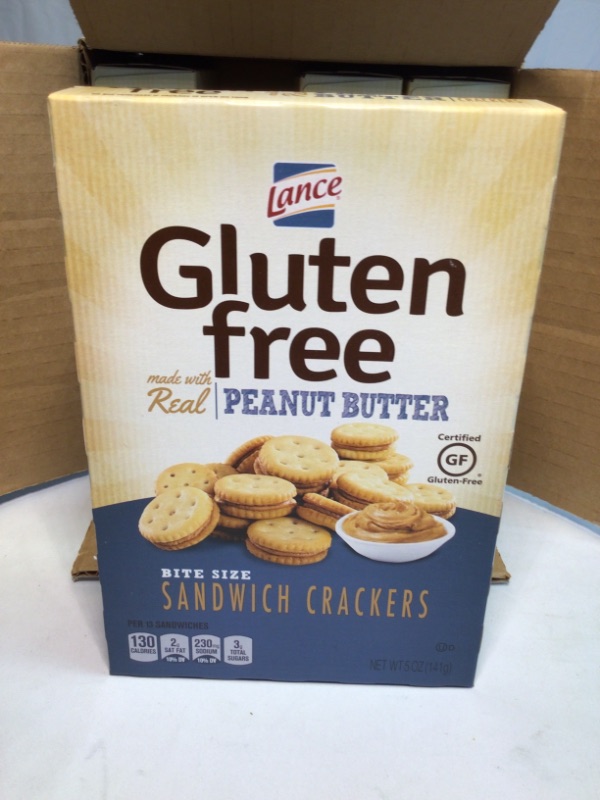 Photo 4 of 4 Pack- Lance Sandwich Crackers, Gluten Free Peanut Butter Bite Sized, 5 Oz Box