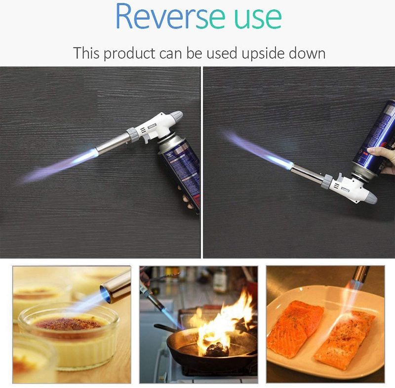 Photo 4 of Butane Torch Kitchen Blow Lighter - Culinary Torches Chef Cooking Professional Adjustable Flame with Reverse Use for Creme, Brulee, BBQ, Baking, Jewelry by FunOwlet  