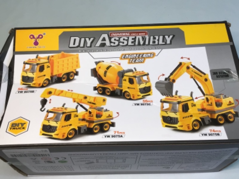 Photo 1 of  Construction Take Apart Trucks,Kids Construction Vehicle Play Setn,DIY Assembly Learning Toys Excavator Cement Mixer  Crane Dump Truck Toys