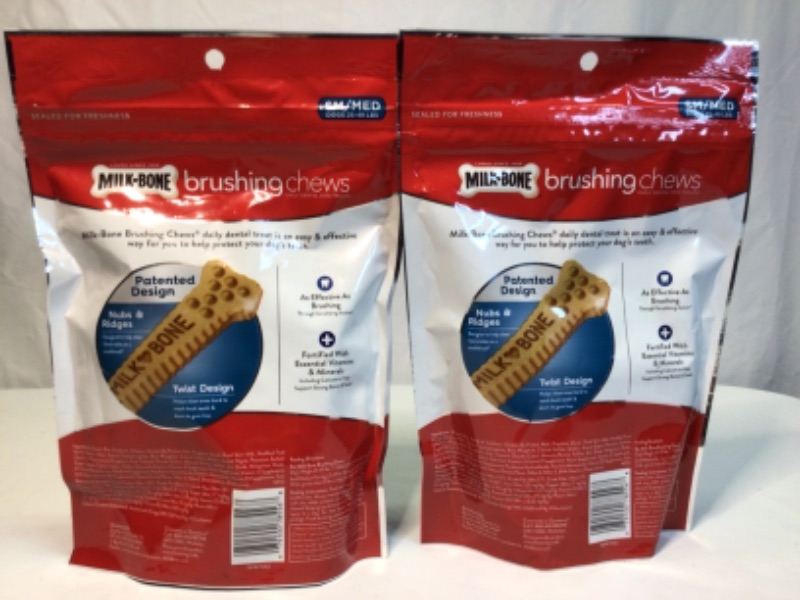 Photo 3 of 2 Packages- Milk-Bone Original Brushing Chews Daily Dental Dog Treats for Small/Medium Dogs- 9 Treats per Package