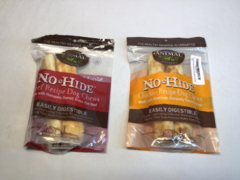 Photo 5 of 2 Packages-Earth Animal No-Hide Small Rawhide Alternative Rolls 1) Chicken Recipe and 2) Beef Recipe Flavored Natural Dog Chew Treat for Medium Dogs- 2 Chews per Package- 4 Total