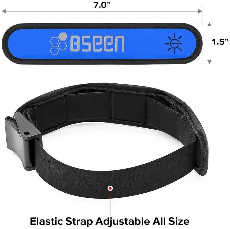 Photo 3 of BSEEN LED Armband LED Slap Bracelets, Adjustable Strap Safety Light Armbands Glow in The Dark Night Running Gear for Jogging, Walking, Cycling, Camping Outdoor Sports-Fluorescent Blue