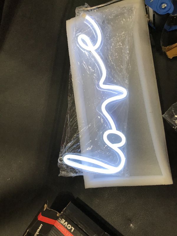 Photo 2 of 5V White Love LED Neon Sign Home neon Lights for Bedroom Christmas Wedding Party Wall Lamp USB Powered Customize Neon Sign (White) 