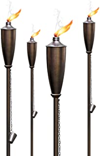 Photo 1 of Deco Window Set of 4 Garden Torch - 60inch Citronella Garden Outdoor/Patio Flame Metal Torch - Brown