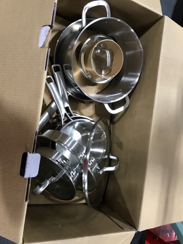 Photo 1 of Calphalon Classic Stainless Steel Pots and Pans, 10-Piece Cookware Set