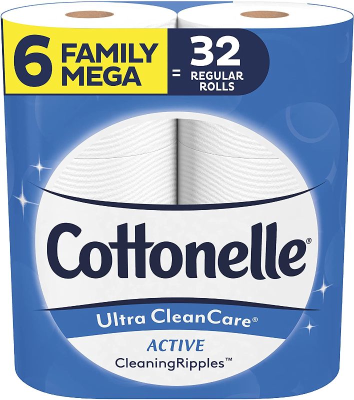 Photo 1 of Cottonelle Ultra CleanCare Strong Toilet Paper with Active Cleaning Ripples, Box of 4 packs of 6 rolls