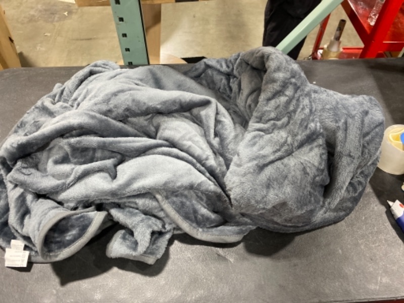 Photo 1 of 102x108 Grey soft blanket, lightweight