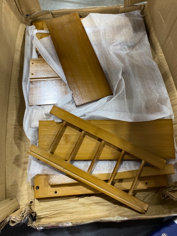 Photo 2 of  Multipurpose Bamboo End Table with Drawer and Storage Shelf for Living Room
