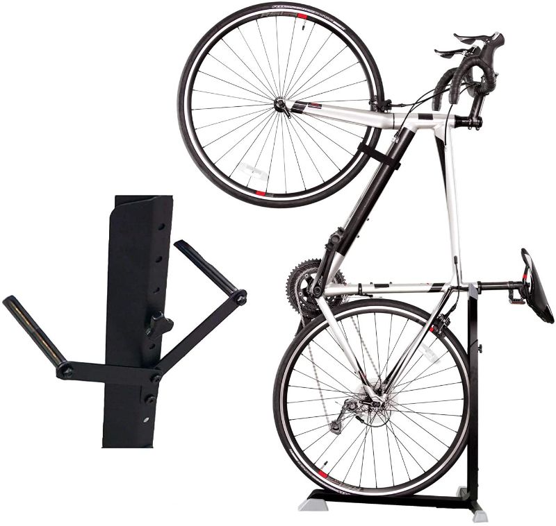 Photo 1 of Bike Nook Bicycle Stand, Portable and Stationary Space-Saving Bike Rack with Adjustable Height, for Indoor Bicycle Storage (Bike Nook with Pro Attachment)
