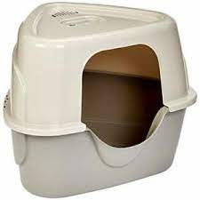 Photo 1 of Basics No-Mess Hooded Corner Cat Litter Box 26 x 20 x 23 Inches Triangle
