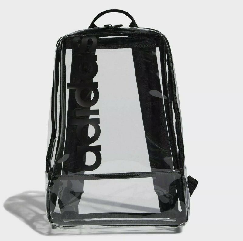 Photo 1 of Adidas Clear Transparent Linear Backpack School Sports Bookbag
