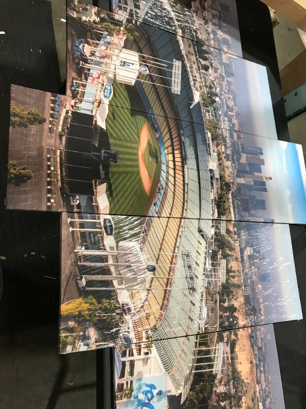 Photo 1 of 5pc Dodger stadium decorative canvas picture set