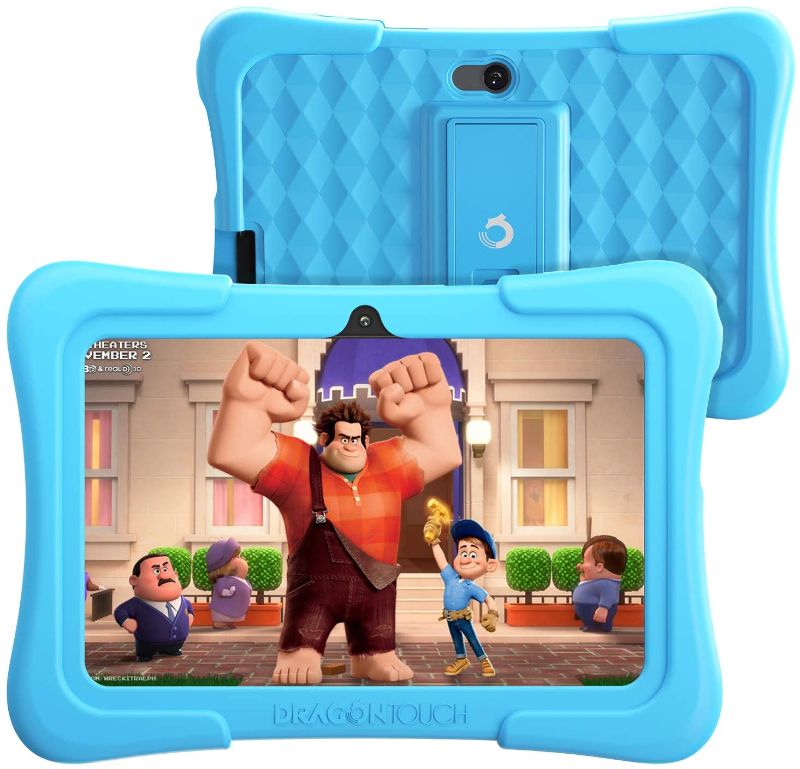 Photo 1 of Dragon Touch KidzPad Y88X Kids Tablet with 32GB ROM, Kidoz Pre Installed with Disney Contents7 inch IPS HD Display, Android 10.0, Quad Core Processor, Kid-Proof Case, Wi-Fi only - Blue
