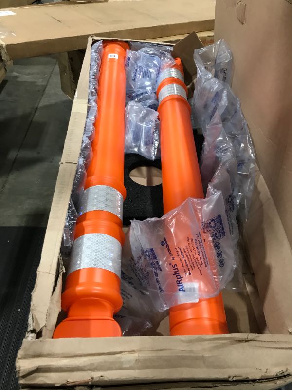 Photo 2 of Cortina EZ Grab Delineator 45" Post, 3" Hip Collars with 10 lb Base, 03-747RBC-2, Orange, 2 Pack