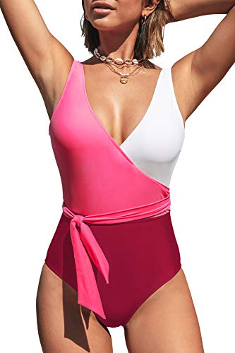 Photo 1 of CUPSHE Women's One Piece Swimsuit Knotted Color Block Bathing Suit