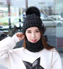 Photo 1 of Home Prefer Womens Winter Beanie Hat Scarf Set Warm Fuzzy Knit Hat Neck Scarves