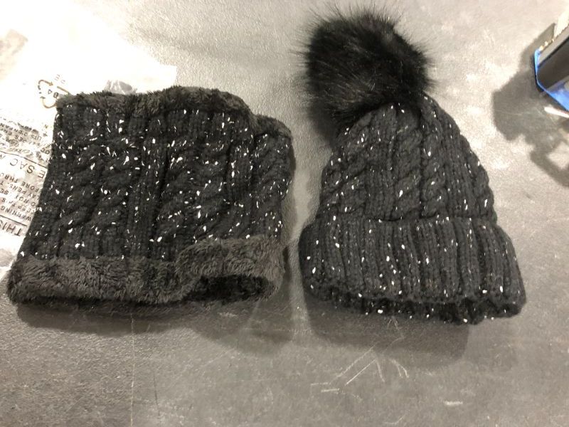 Photo 2 of Home Prefer Womens Winter Beanie Hat Scarf Set Warm Fuzzy Knit Hat Neck Scarves