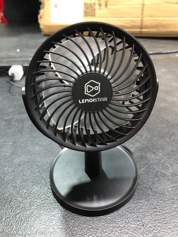 Photo 2 of Mini Desk Fan USB Powered Desktop Fan with 4 Speeds Small but Powerful Strong Airflow Work Quiet 310 Adjustment Portable Personal Air Circulator Fan for DesktopTable Office Bedroom Black