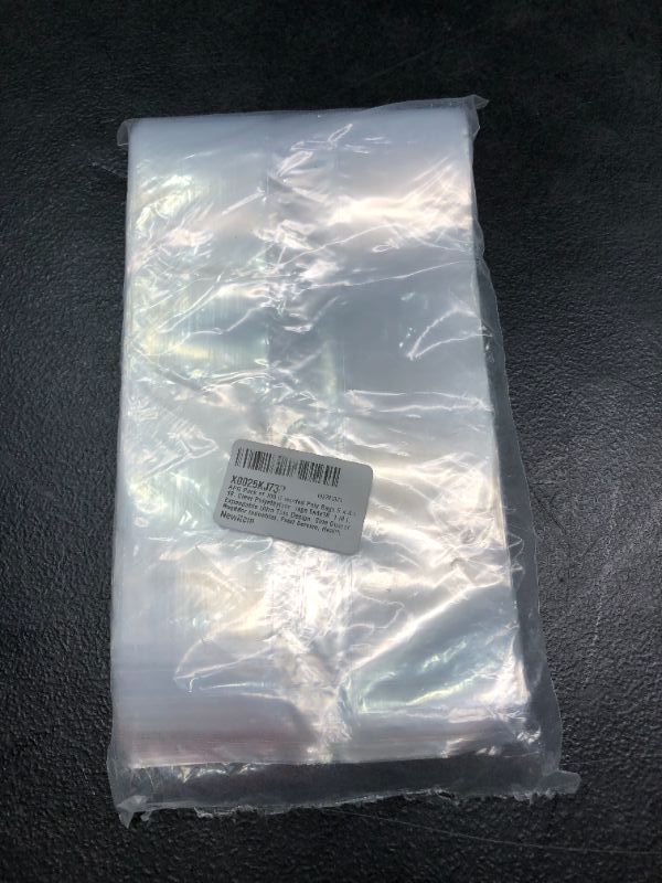 Photo 2 of APQ Pack of 100 Clear Gusseted Poly Bags 5 x 4 x 18 Clear Polyethylene Bags 5x4x18 Expandable Side Gusset Bags Thickness 1 Mil for Food Service Industrial Health Needs Wholesale Price