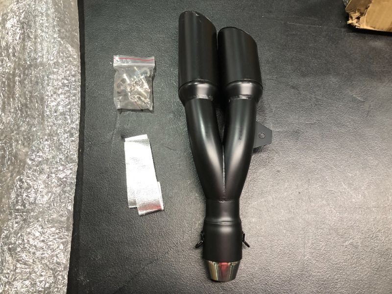 Photo 1 of 17 inch Black powder coated dual exhaust pipe 1 12 inch port