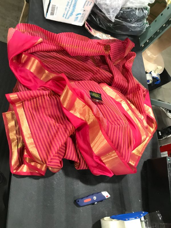 Photo 1 of Chandrakala Women's Pure Banarasi Weaves- Saree Free Size Red