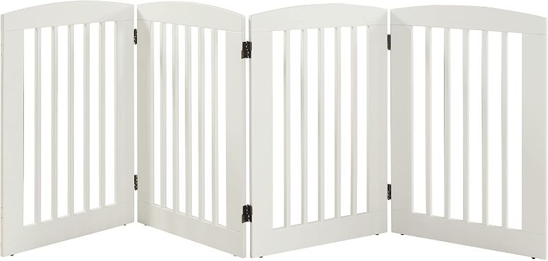 Photo 1 of BarkWood Pets Freestanding Pet Gate with Four 24 W x 36 H Folding Wood