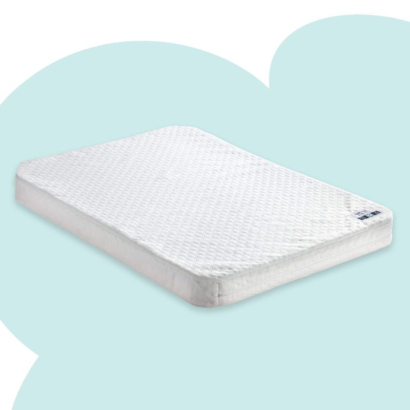 Photo 1 of hiccapop Mattress Pad [Exclusively Fits 4moms Breeze GO Portable Travel Playard & Breeze Plus Portable Playard ONLY] | Dual Sided w/Firm Side (for Babies) & Soft Memory Foam Side (for Toddlers)