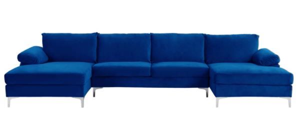 Photo 1 of AMANDA XL MODERN VELVET OVERSIZED SECTIONAL SOFA. BOX 1 OF 3 ONLY 