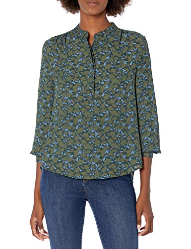 Photo 1 of Amazon Brand  Lark and Ro Womens Long Sleeve Band Collar Gathered Detail Blouse SIZE 6