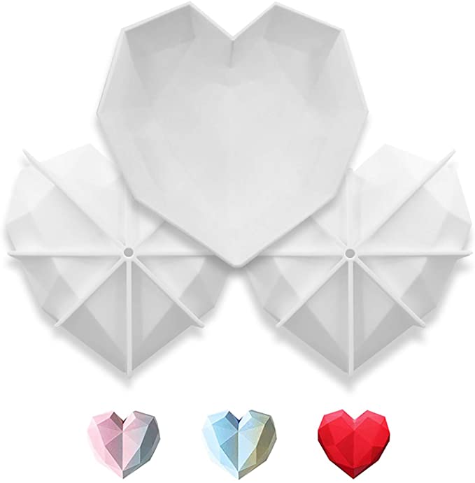 Photo 1 of 2PC LOT
Diamond Heart Love Shape Silicone Cake Mold7inch Heart Silicone Molds Chocolate Mousse Dessert Baking Pan for CheesecakeHomemade DIY Dessert Tools1PcsNonStick 2 COUNT