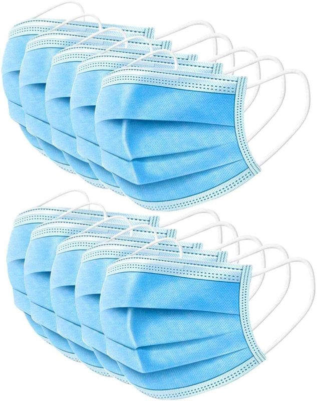 Photo 1 of 50 PCS Disposable 3-Ply Safety Face Mask for Personal Health ( 5 PACK)