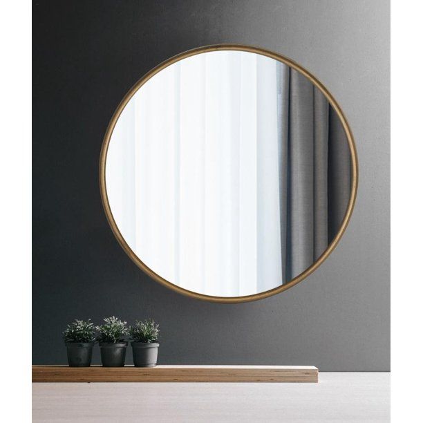 Photo 1 of Artisasset Black/Antique/Silver Gold metal circular frame indoor iron wall mounted plane mirror 68 x 11 x 69 Cm