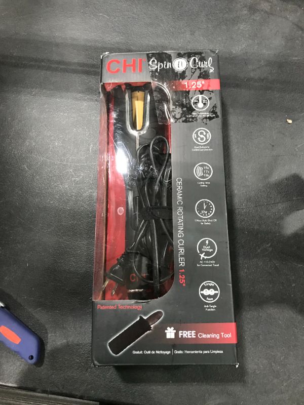 Photo 2 of Chi Air Spin N Curl Ceramic Rotating Hair Curler 1.25" Black