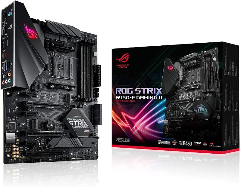 Photo 1 of ASUS ROG Strix B450-F Gaming II AMD AM4 (Ryzen 5000, 3rd Gen Ryzen ATX Gaming Motherboard (8+4 Power Stages, HDMI 2.0b/DP,2 x PCIe 3.0 x16, USB 3.2 Gen 2 Type-C, BIOS Flashback, 256Mb BIOS Flash ROM ( NOT TESTED)
