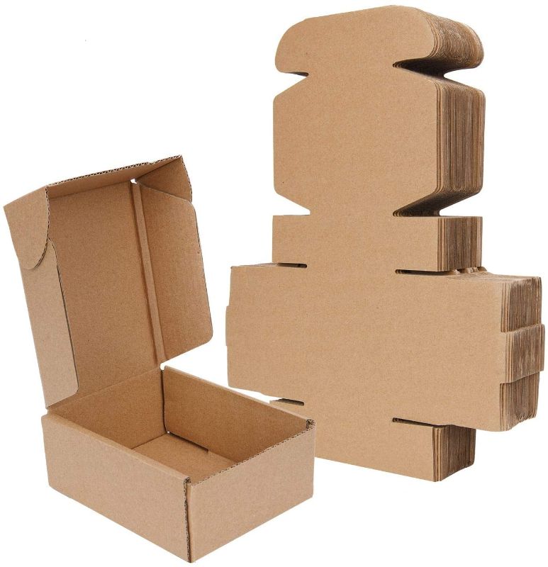 Photo 2 of  5" x 4" x 2" Small Shipping Boxes Set of 60, Recyclable Corrugated Box Mailers Cardboard Box Perfect for Shipping Small (5 x 4 x 2 Inch, Kraft)