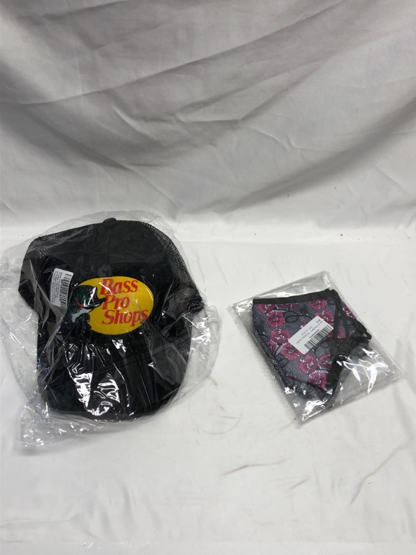 Photo 1 of BASS PRO SHOP HAT AND 3 PINK FACE MASKS WASHABLE 